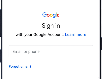Google Account Sign-in screen on phone Google Account Sign-in screen on phone