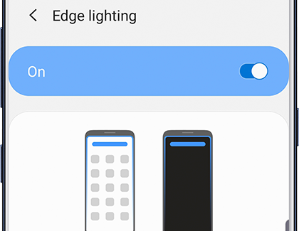 Edge lighting switch set to On Edge lighting switch set to On