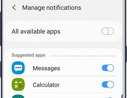Edge lighting Manage notification settings screen Edge lighting Manage notification settings screen