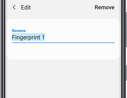 A registered fingerprint selected to be removed from phone A registered fingerprint selected to be removed from phone