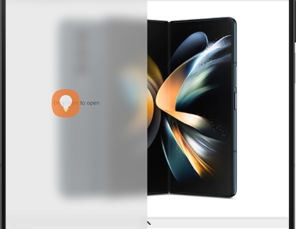 Samsung Notes notification dragged to left side of Galaxy Z Fold4