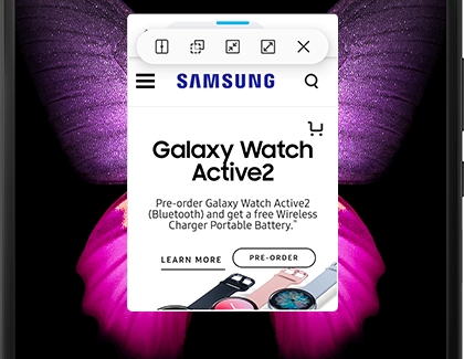 Floating Chrome app on Galaxy Fold Floating Chrome app on Galaxy Fold