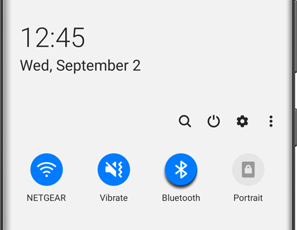 Bluetooth icon highlighted on a Galaxy phone Bluetooth icon highlighted on a Galaxy phone