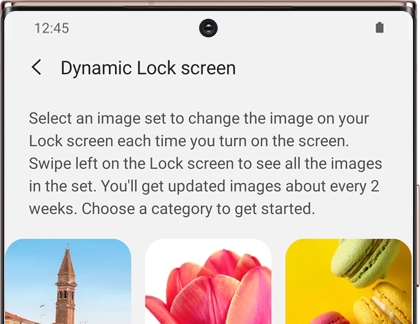 Dynamic Lock screen with a gallery of images on a Galaxy phone Dynamic Lock screen with a gallery of images on a Galaxy phone