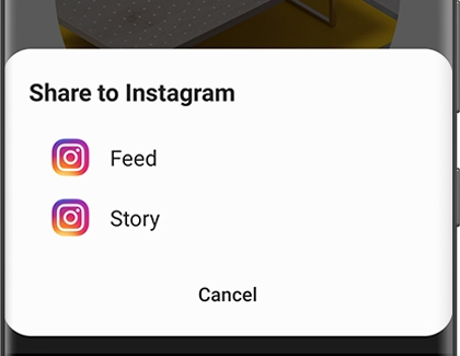 Share image to Instagram popup on phone Share image to Instagram popup on phone
