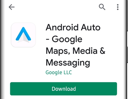 Download option below Android Auto on a Galaxy phone