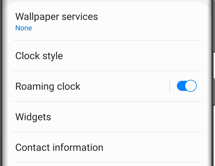 A list of settings for the Lock screen on a Galaxy phone A list of settings for the Lock screen on a Galaxy phone
