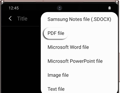 PDF file highlighted on a Note20