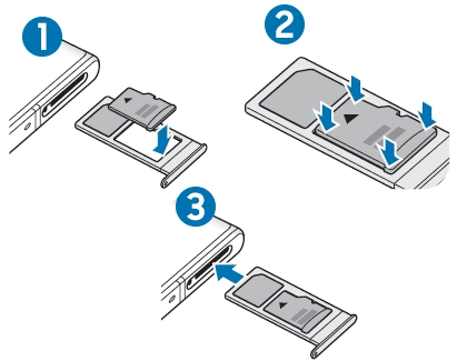 Inserting a MicroSD card Inserting a MicroSD card