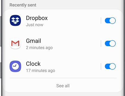 A list of apps with See all below option A list of apps with See all below option