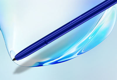 A blue S Pen above water A blue S Pen above water