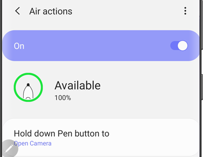 Air actions settings on a Galaxy phone Air actions settings on a Galaxy phone