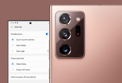 A list of Side key options on a Galaxy phone A list of Side key options on a Galaxy phone