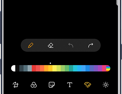 Editing options for photos in the Gallery app Editing options for photos in the Gallery app
