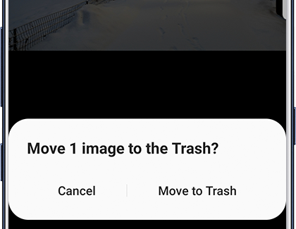 Popup asking to confirm moving 1 image to the Trash Popup asking to confirm moving 1 image to the Trash