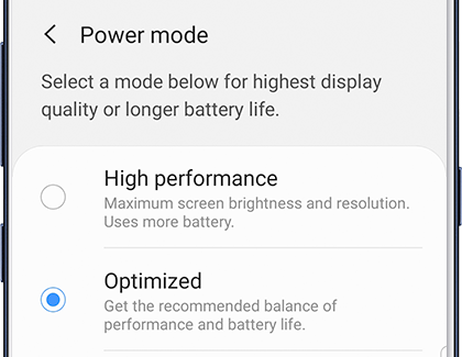 Power mode on phone