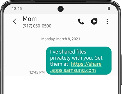 Message to Mom with link to Private Share