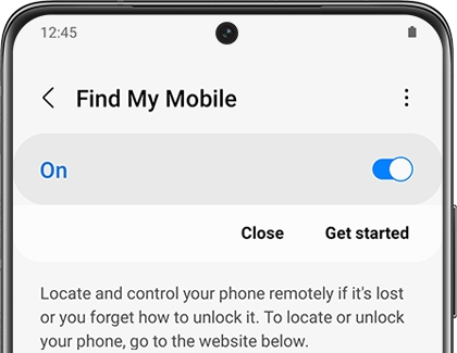 Find My Mobile turned on in Settings Find My Mobile turned on in Settings