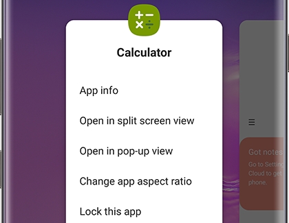 Calculator app options in Recents Calculator app options in Recents