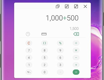 Calculator in Pop-up view Calculator in Pop-up view