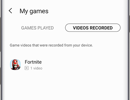 VIDEOS RECORDED tab of My games VIDEOS RECORDED tab of My games