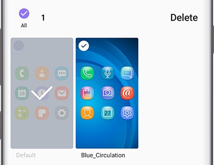 An icon selected with Delete in upper right corner An icon selected with Delete in upper right corner
