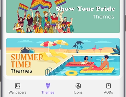 Themes tab selected on Themes screen Themes tab selected on Themes screen