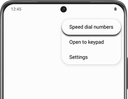 Speed dial numbers highlighted on a Galaxy phone