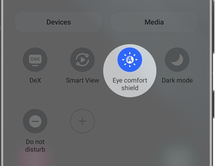 Eye comfort shield enabled on Galaxy phone Eye comfort shield enabled on Galaxy phone