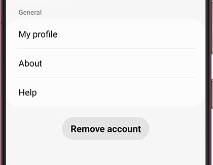 Remove account highlighted on a Galaxy phone