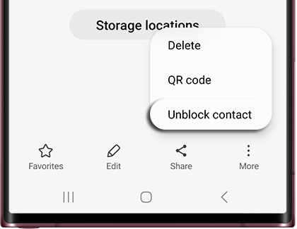 Unblock contact option in Contacts
