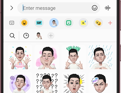 AR emojis available to send in a message