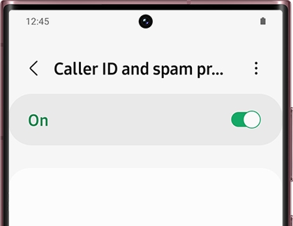 Toggle switch to activate Caller ID and spam protection