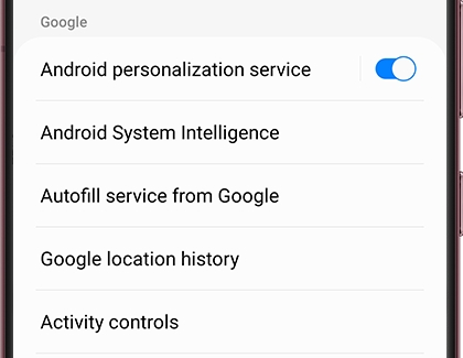 Google privacy settings on a Galaxy phone Google privacy settings on a Galaxy phone