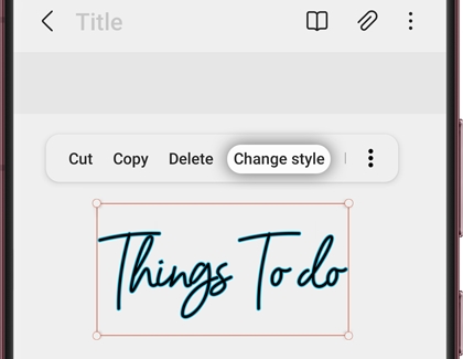 Change style highlighted in the Samsung Notes app
