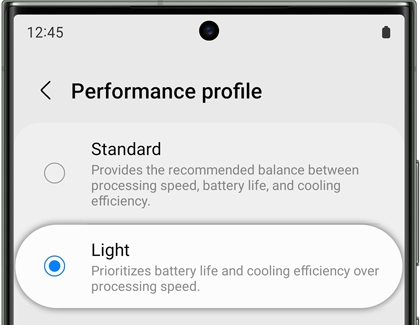Tap Light mode on Battery and device care