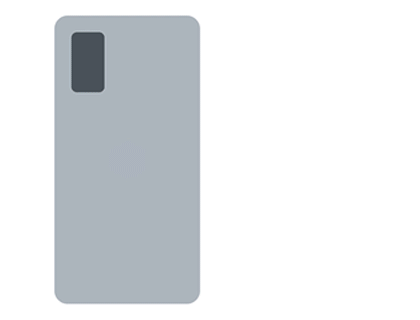 A smartphone being held flat against the top of an NFC payment terminal.