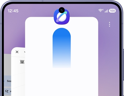 A Galaxy S26 Ultra screen showing the Samsung Internet browser in the recent apps view.