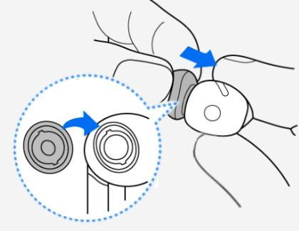 An illustrative image demonstrating how to replace an eartip.