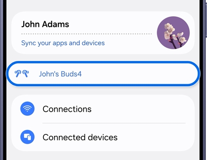 Settings menu with Connections highlighted.