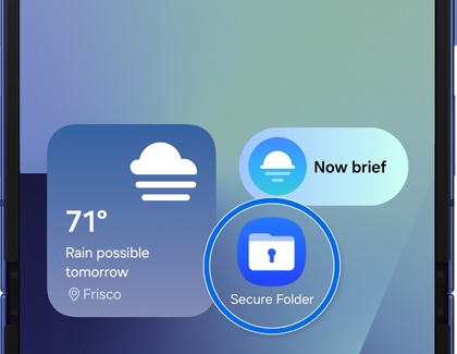 Secure Folder icon on the Galaxy Z Flip cover screen.
