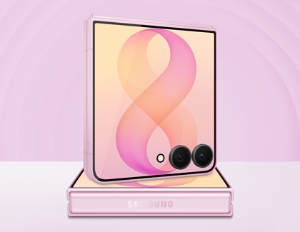 Galaxy Z Flip8 shown folded and unfolded.