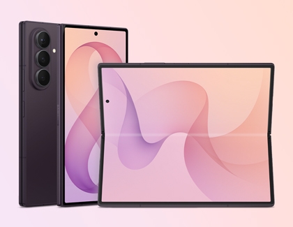 Three Galaxy Z Fold8 Ultra shown folded, partially unfolded, and held in hand to display the cover screen, main screen, and rear cameras.