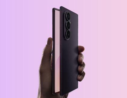 Galaxy Z Fold8 shown partially folded.