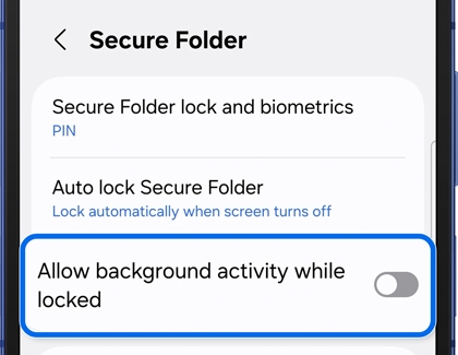 Secure Folder app icons displayed on the Galaxy phone screen.