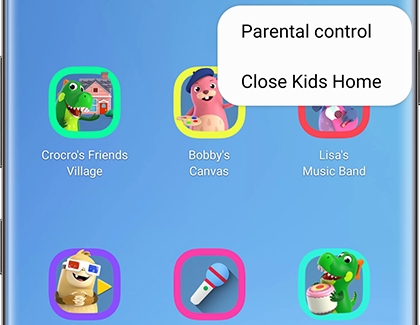 Option to close Kids Home displayed on phone Option to close Kids Home displayed on phone