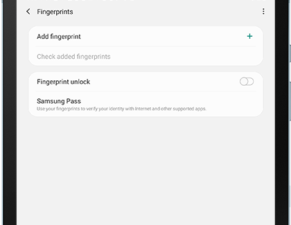 Fingerprints security options Fingerprints security options