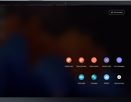 A list of icons for the Air command menu on a Galaxy tablet A list of icons for the Air command menu on a Galaxy tablet