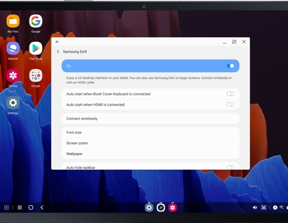Samsung Dex settings on a Galaxy tablet Samsung Dex settings on a Galaxy tablet
