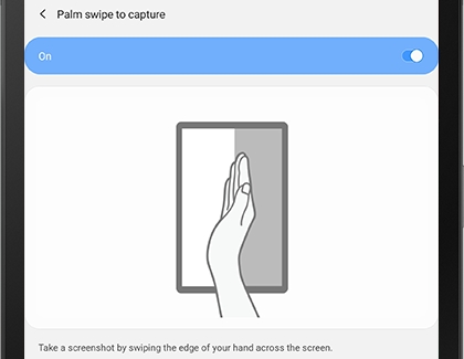 Palm swipe to capture settings Palm swipe to capture settings